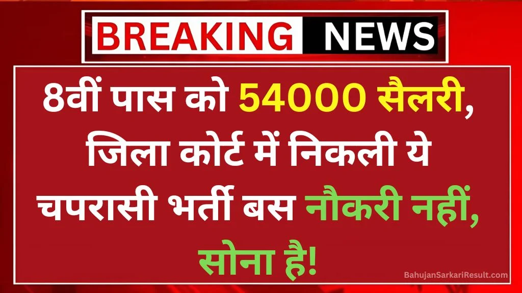 District Court Peon Job: 8वीं पास के लिए जिला न्यायालय चपरासी भर्ती का नोटिफिकेशन जारी, बिना परीक्षा शानदार मौका