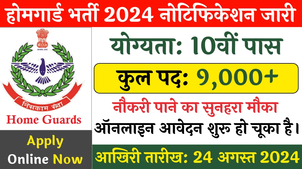 Home Guard Recruitment 2024: 9 हज़ार से भी ज्यादा होम गार्ड के लिए निकली भर्ती नोटिफिकेशन जारी पूरी, जानकारी यहाँ देखें